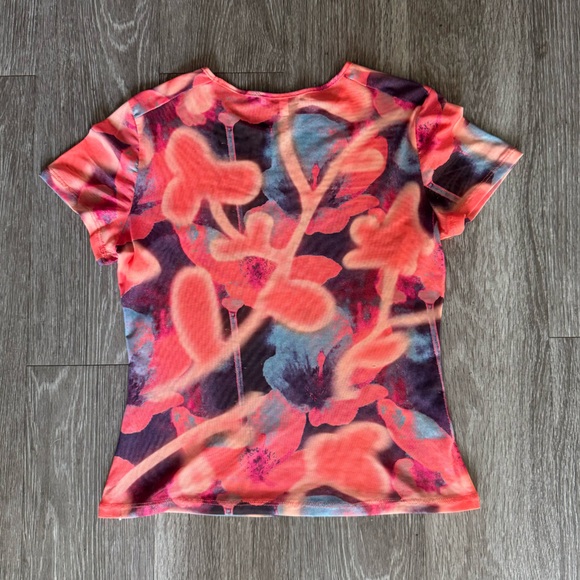 Miaou Mini Tee Neon Peach Floral - Picture 3 of 3